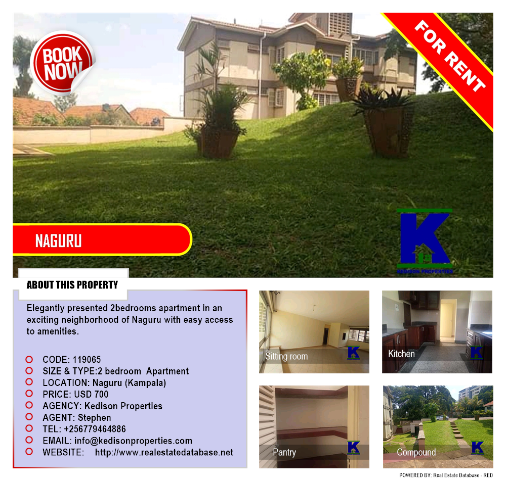 2 bedroom Apartment  for rent in Naguru Kampala Uganda, code: 119065