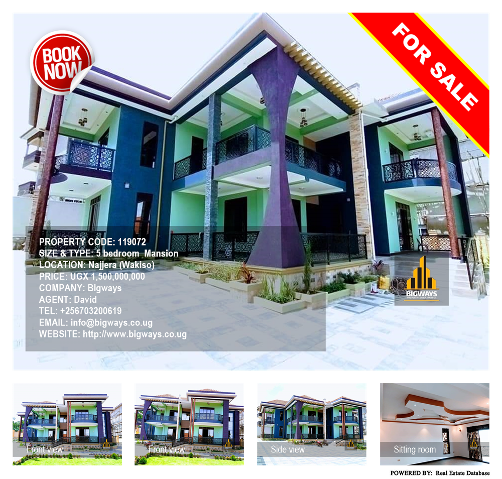 5 bedroom Mansion  for sale in Najjera Wakiso Uganda, code: 119072
