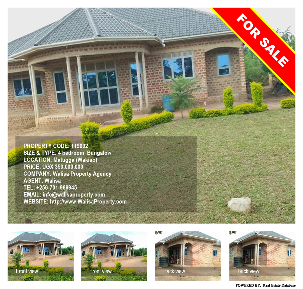 4 bedroom Bungalow  for sale in Matugga Wakiso Uganda, code: 119092