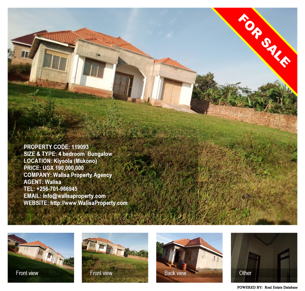 4 bedroom Bungalow  for sale in Kiyoola Mukono Uganda, code: 119093