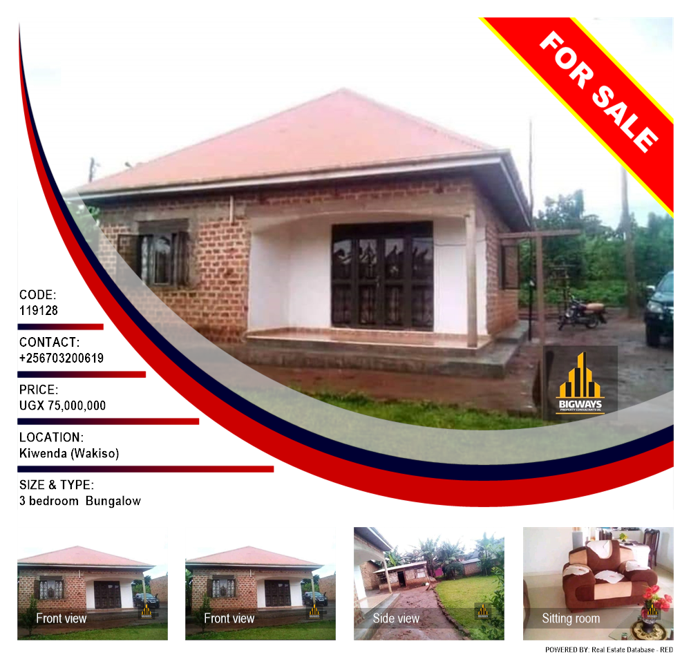 3 bedroom Bungalow  for sale in Kiwenda Wakiso Uganda, code: 119128