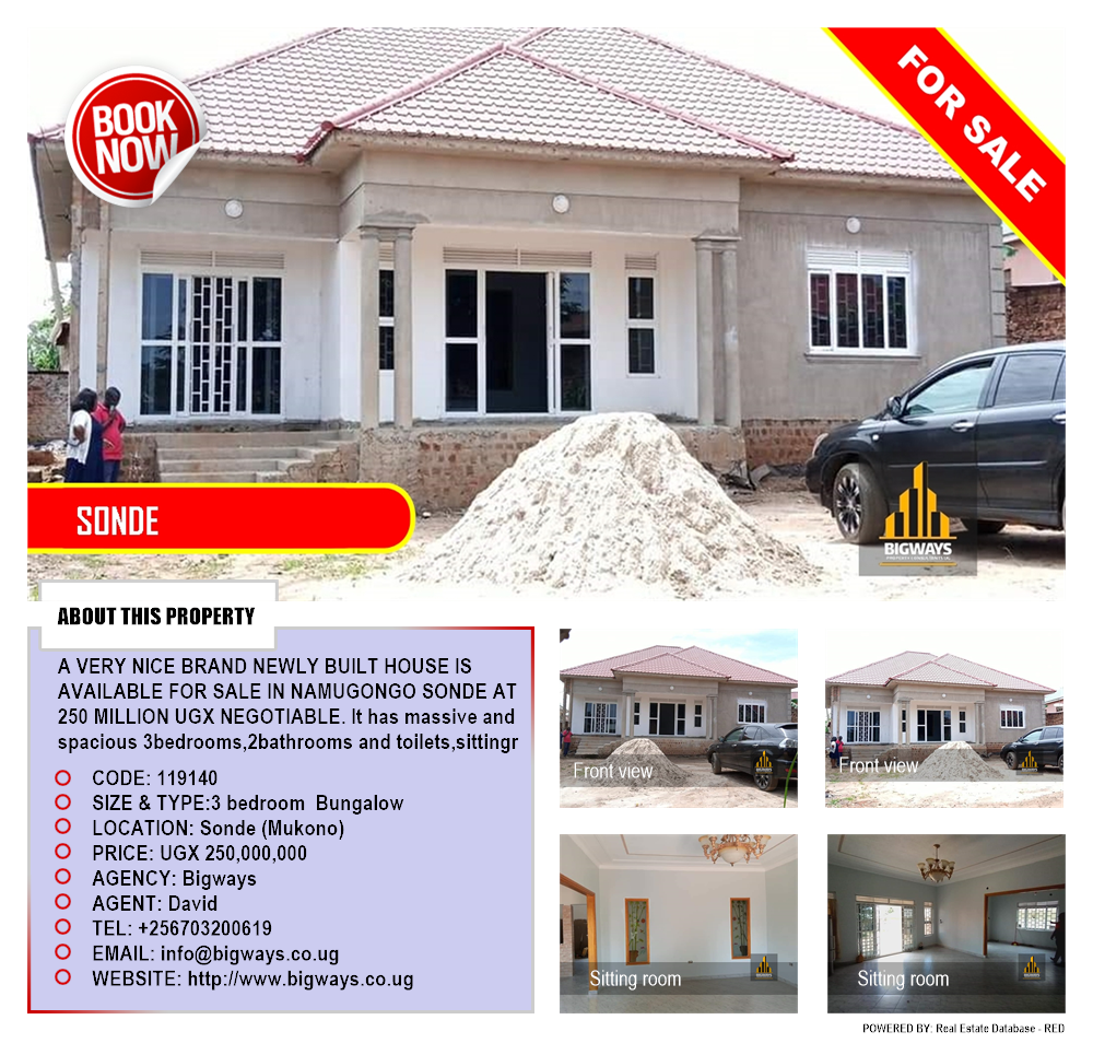 3 bedroom Bungalow  for sale in Sonde Mukono Uganda, code: 119140