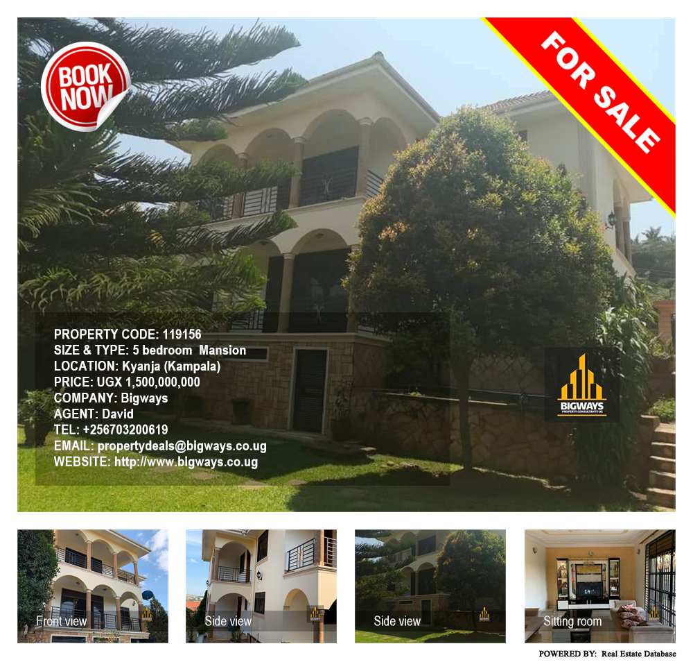 5 bedroom Mansion  for sale in Kyanja Kampala Uganda, code: 119156