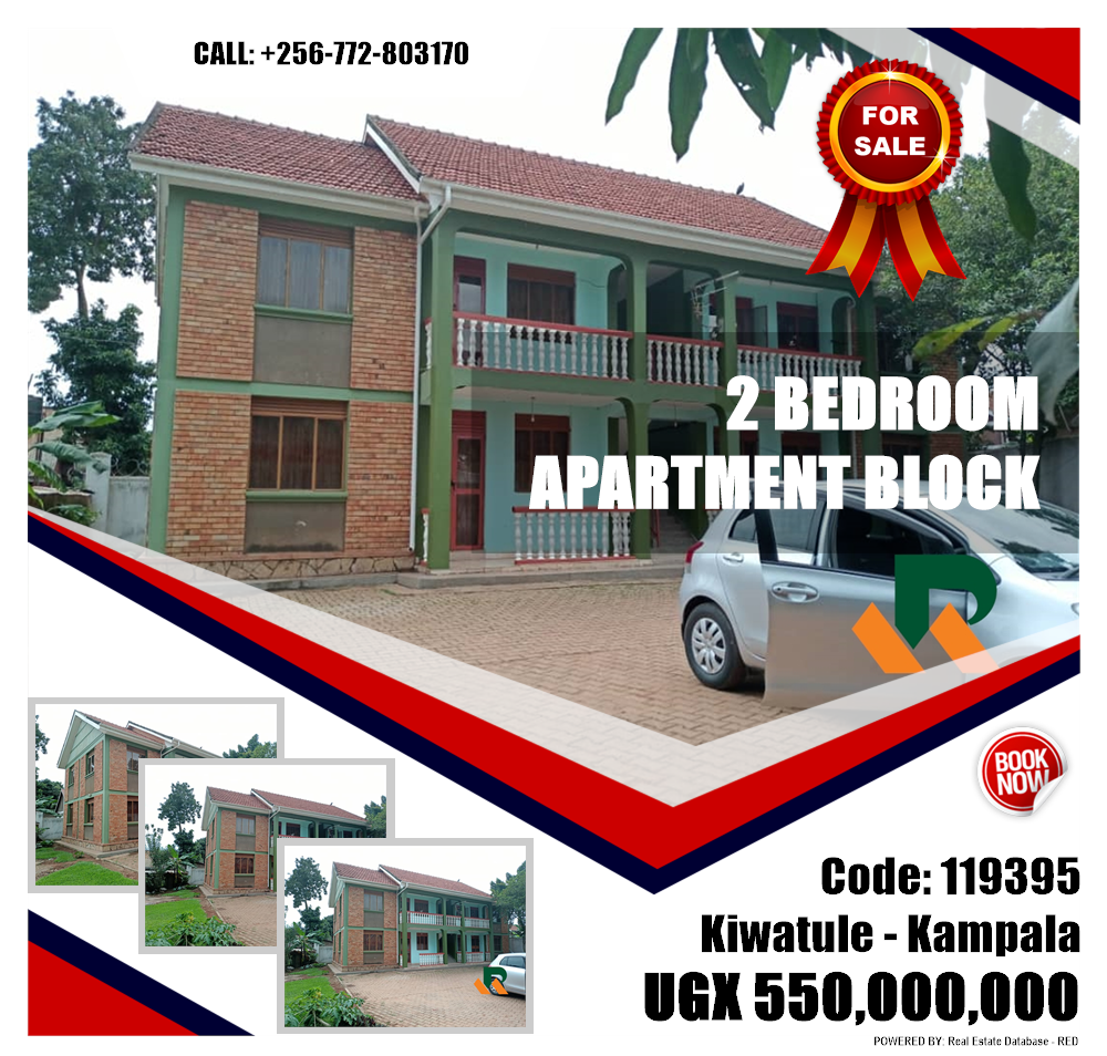 2 bedroom Apartment block  for sale in Kiwaatule Kampala Uganda, code: 119395