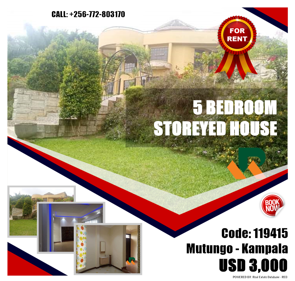 5 bedroom Storeyed house  for rent in Mutungo Kampala Uganda, code: 119415