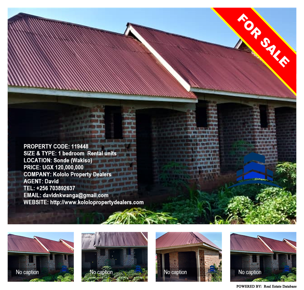 1 bedroom Rental units  for sale in Sonde Wakiso Uganda, code: 119448