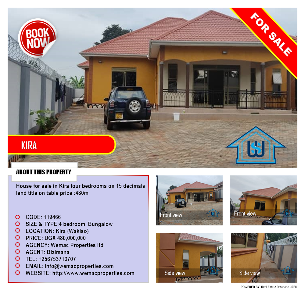 4 bedroom Bungalow  for sale in Kira Wakiso Uganda, code: 119466