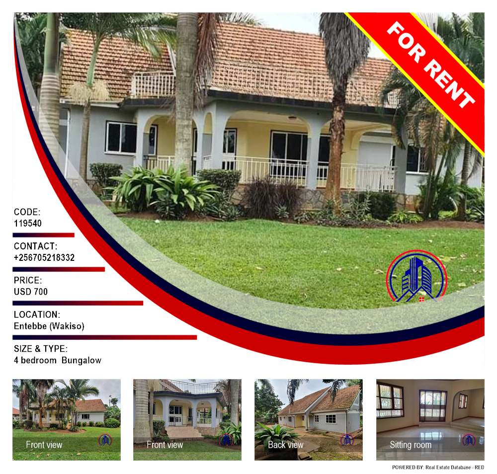 4 bedroom Bungalow  for rent in Entebbe Wakiso Uganda, code: 119540