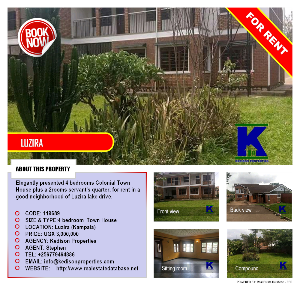 4 bedroom Town House  for rent in Luzira Kampala Uganda, code: 119689