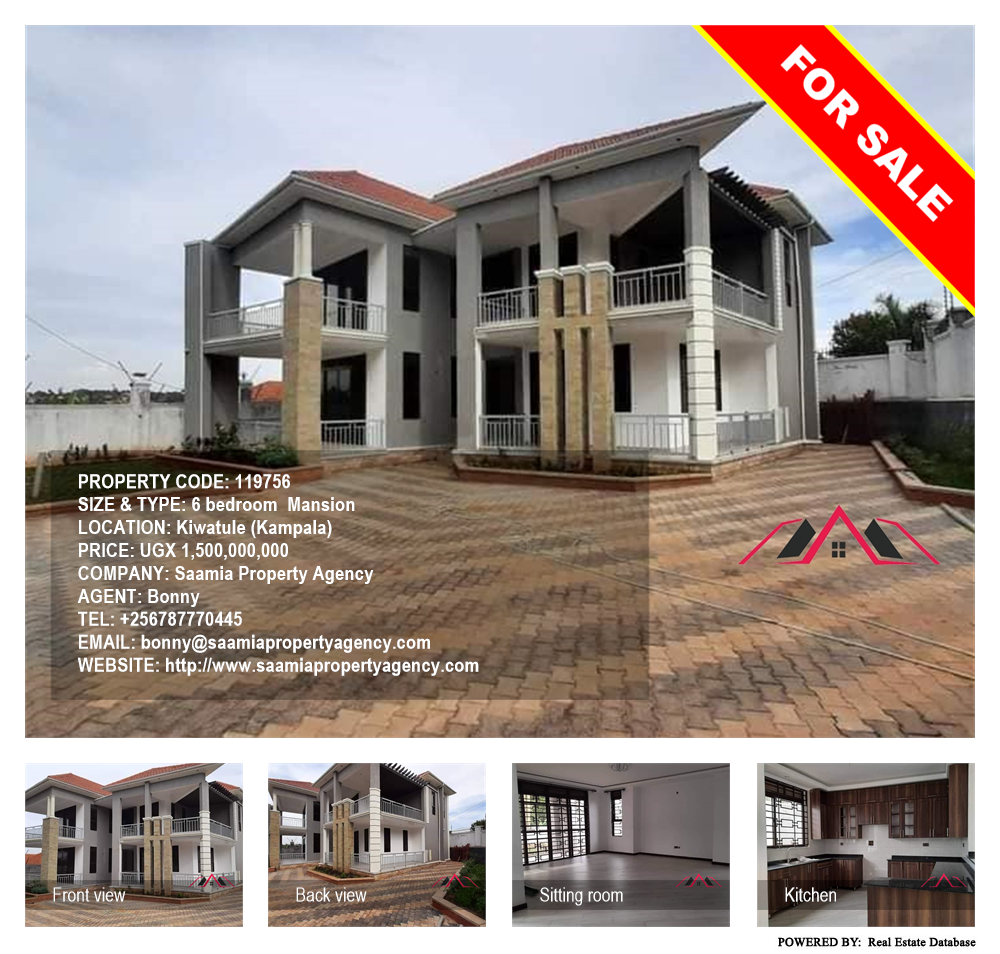 6 bedroom Mansion  for sale in Kiwaatule Kampala Uganda, code: 119756