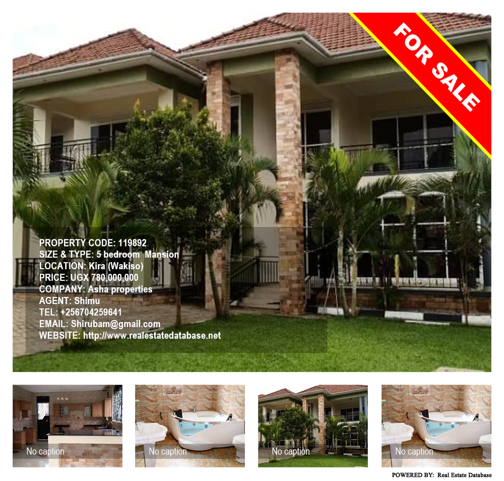 5 bedroom Mansion  for sale in Kira Wakiso Uganda, code: 119892