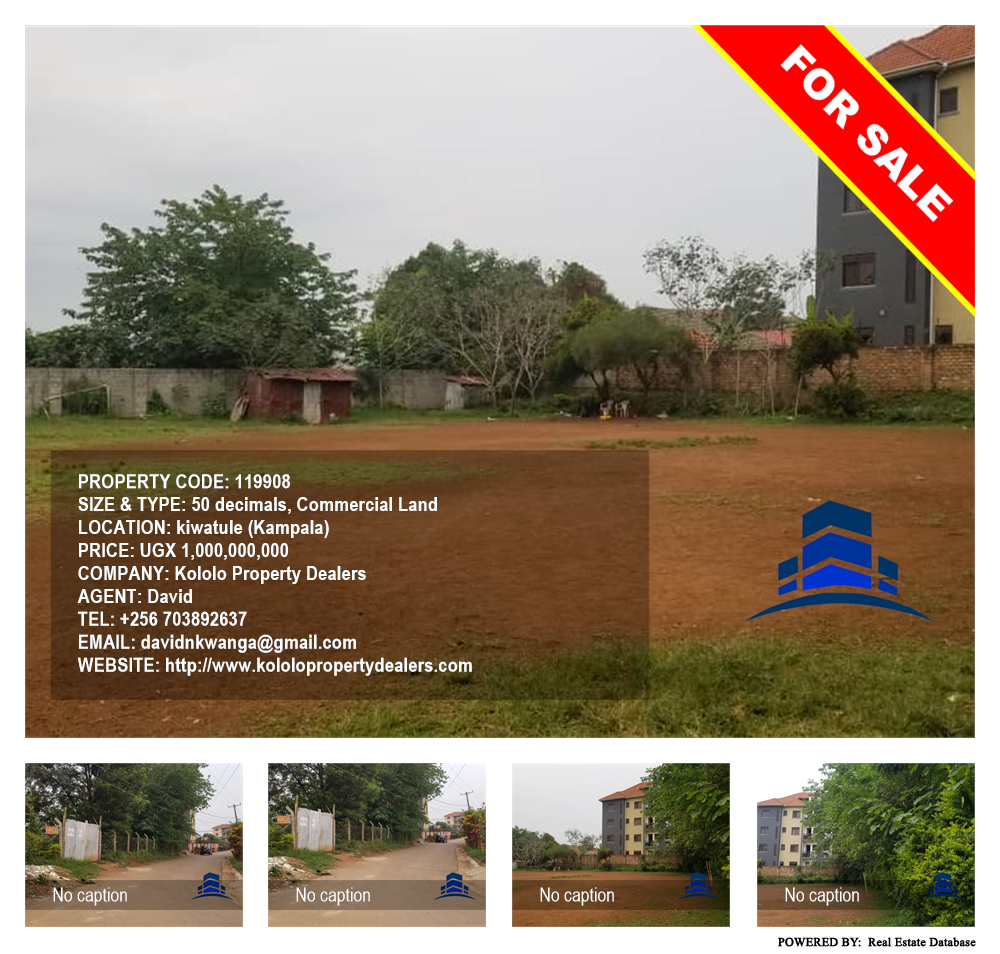 Commercial Land  for sale in Kiwaatule Kampala Uganda, code: 119908