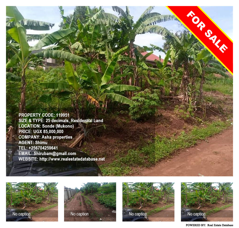 Residential Land  for sale in Sonde Mukono Uganda, code: 119951