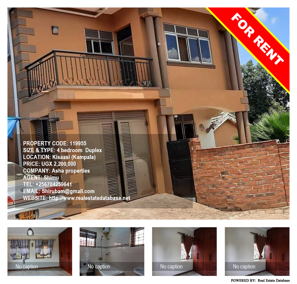 4 bedroom Duplex  for rent in Kisaasi Kampala Uganda, code: 119955