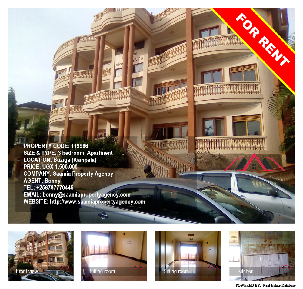 3 bedroom Apartment  for rent in Buziga Kampala Uganda, code: 119966
