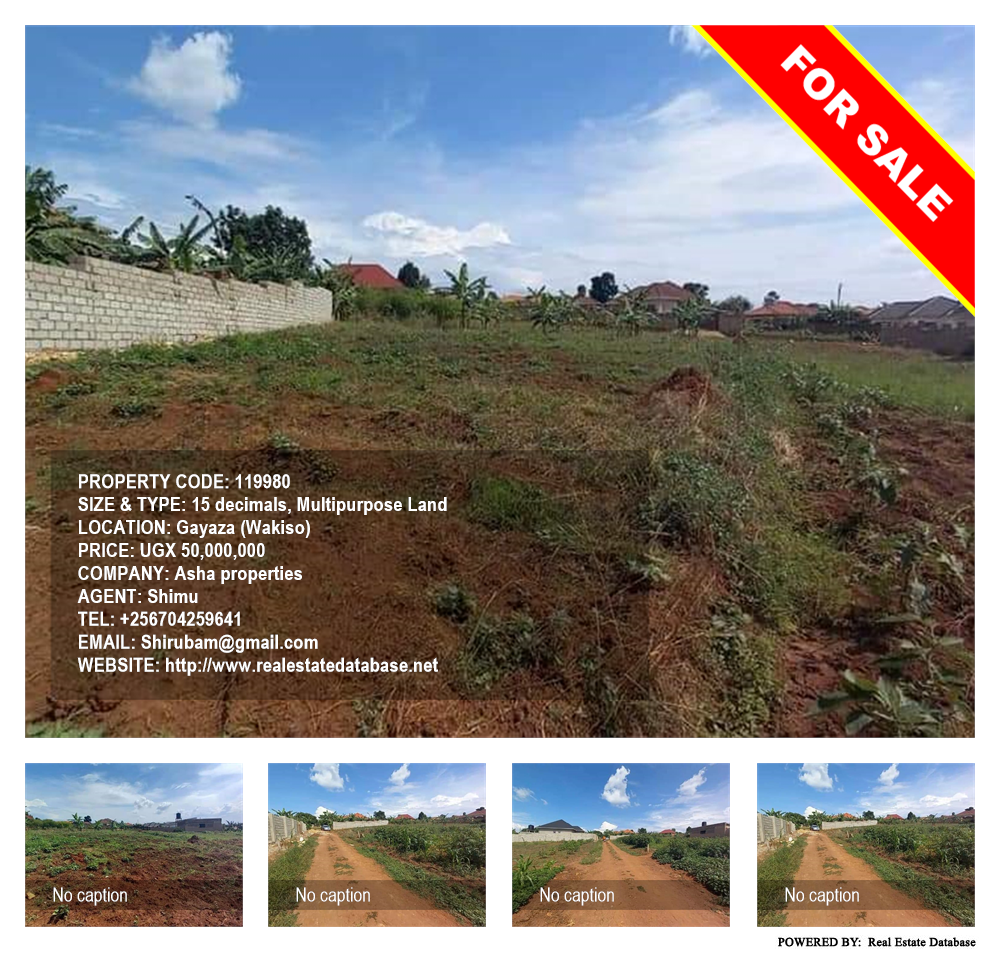 Multipurpose Land  for sale in Gayaza Wakiso Uganda, code: 119980