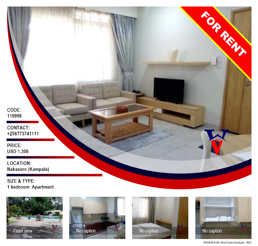 1 bedroom Apartment  for rent in Nakasero Kampala Uganda, code: 119996