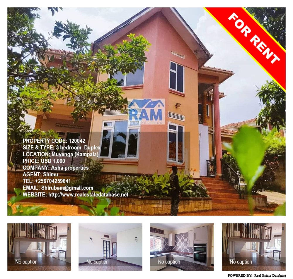 3 bedroom Duplex  for rent in Muyenga Kampala Uganda, code: 120042