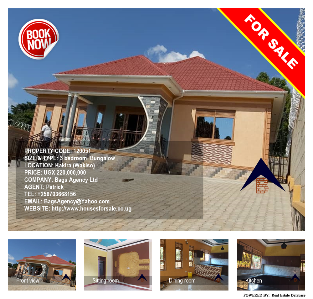 3 bedroom Bungalow  for sale in Kakira Wakiso Uganda, code: 120051