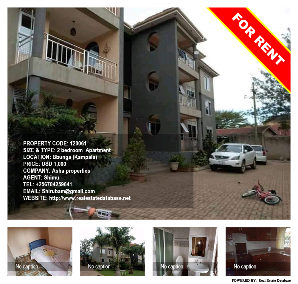 2 bedroom Apartment  for rent in Bbunga Kampala Uganda, code: 120061