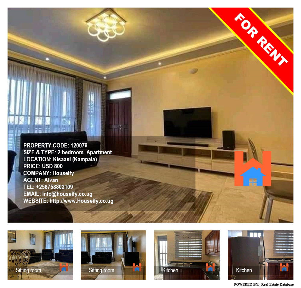 2 bedroom Apartment  for rent in Kisaasi Kampala Uganda, code: 120079