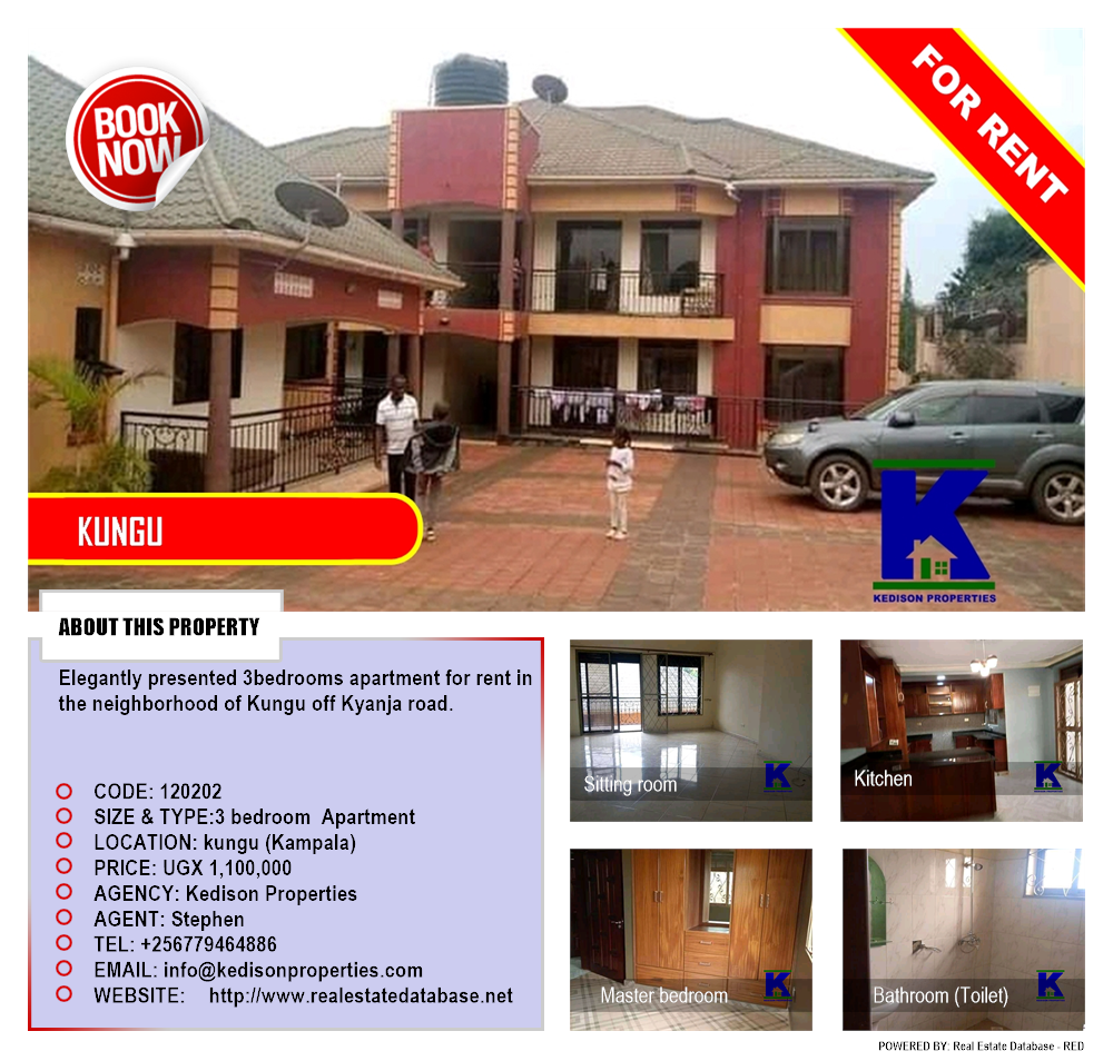 3 bedroom Apartment  for rent in Kungu Kampala Uganda, code: 120202