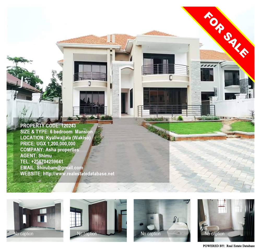 6 bedroom Mansion  for sale in Kyaliwajjala Wakiso Uganda, code: 120243