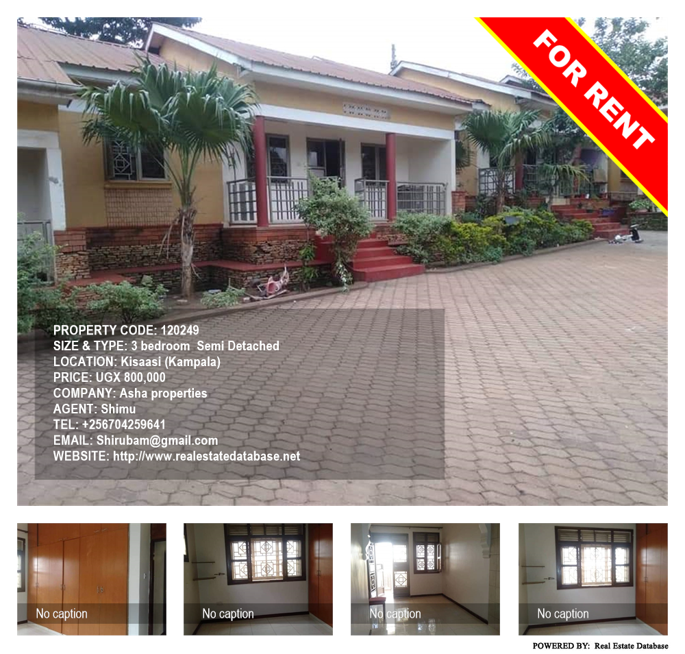 3 bedroom Semi Detached  for rent in Kisaasi Kampala Uganda, code: 120249