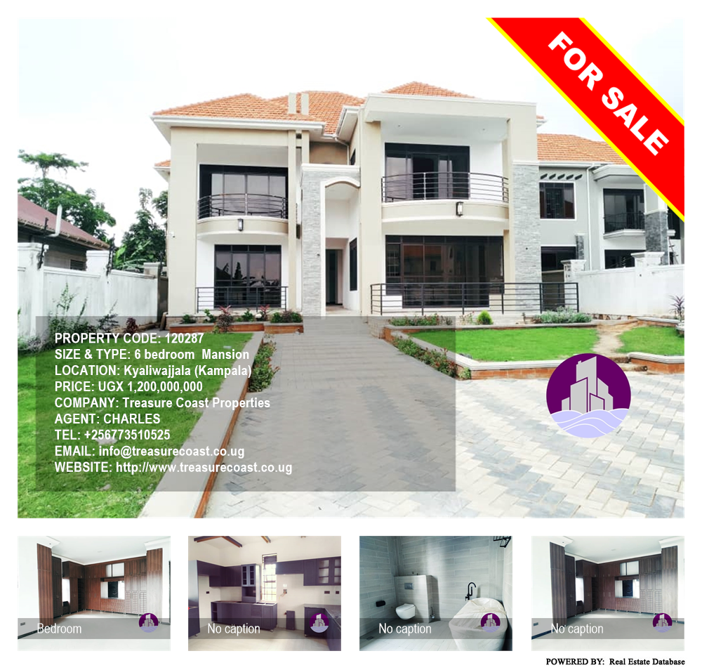 6 bedroom Mansion  for sale in Kyaliwajjala Kampala Uganda, code: 120287