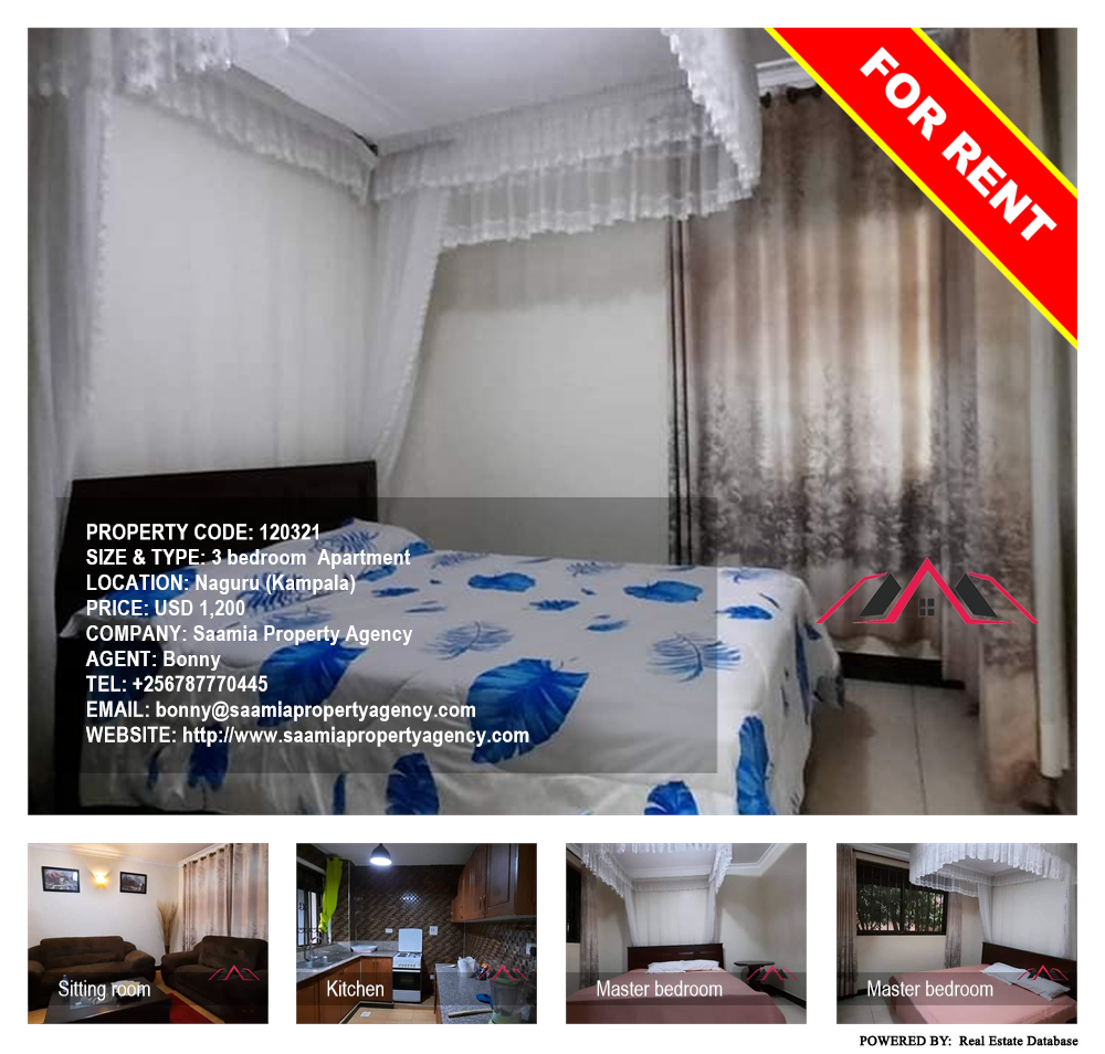 3 bedroom Apartment  for rent in Naguru Kampala Uganda, code: 120321