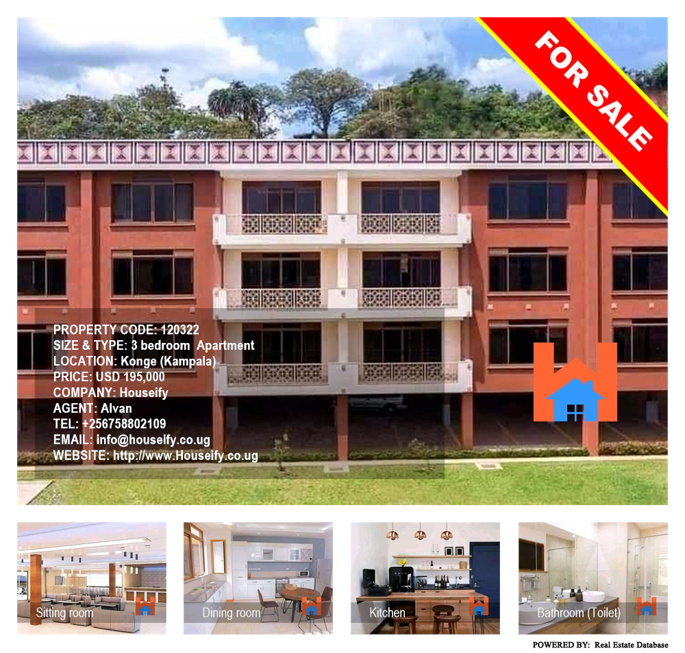 3 bedroom Apartment  for sale in Konge Kampala Uganda, code: 120322