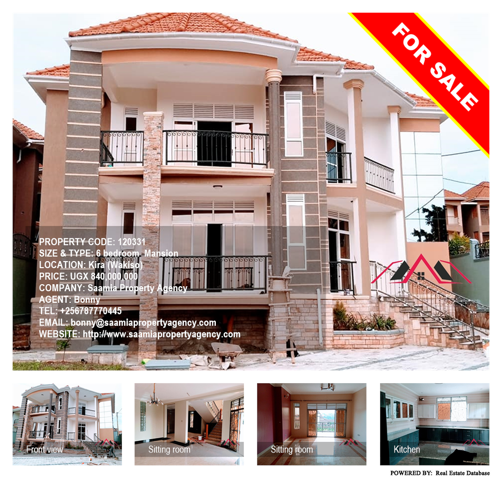 6 bedroom Mansion  for sale in Kira Wakiso Uganda, code: 120331