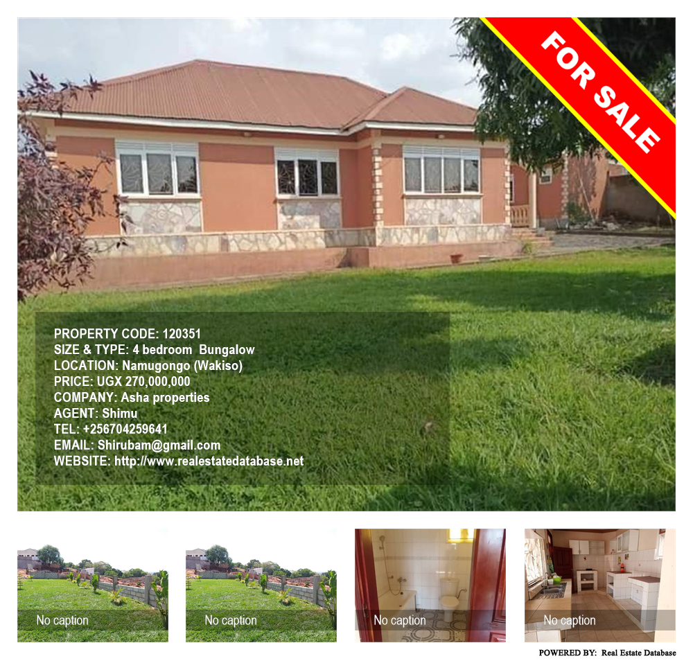 4 bedroom Bungalow  for sale in Namugongo Wakiso Uganda, code: 120351