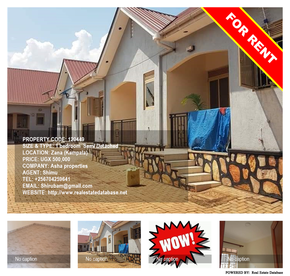 1 bedroom Semi Detached  for rent in Zana Kampala Uganda, code: 120449