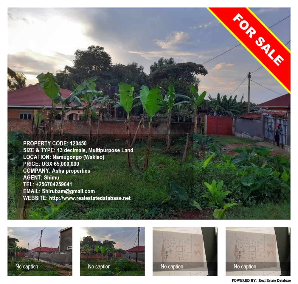 Multipurpose Land  for sale in Namugongo Wakiso Uganda, code: 120450