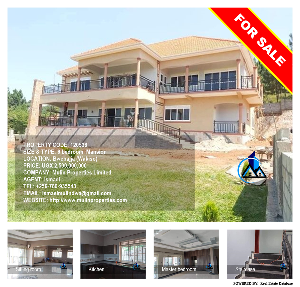 6 bedroom Mansion  for sale in Bwebajja Wakiso Uganda, code: 120536
