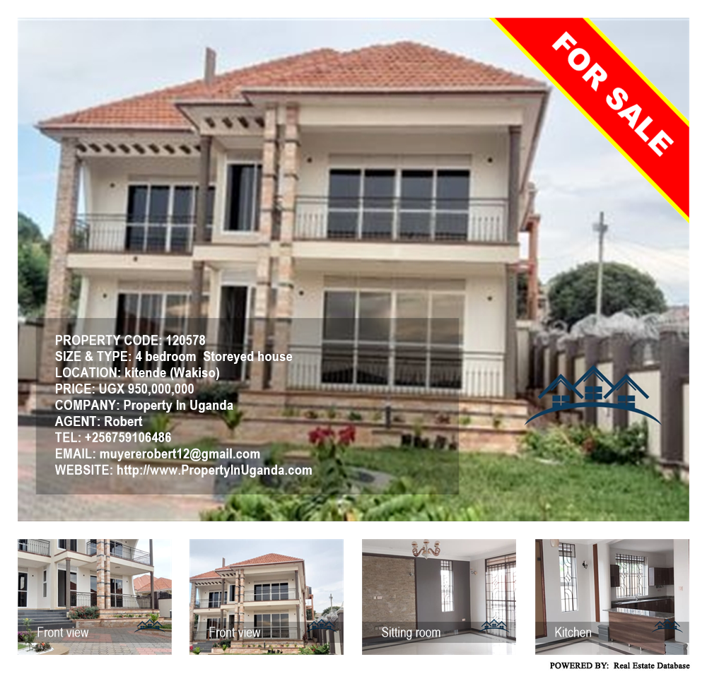 4 bedroom Storeyed house  for sale in Kitende Wakiso Uganda, code: 120578