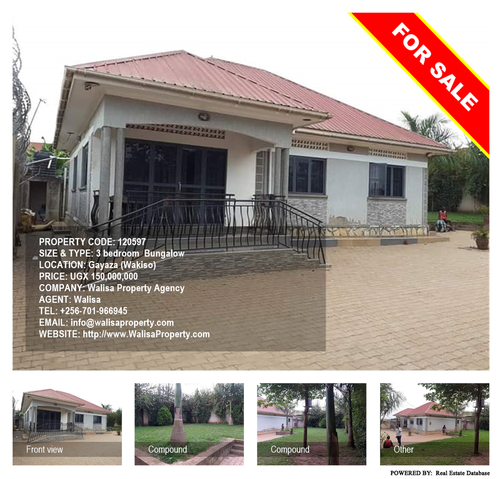 3 bedroom Bungalow  for sale in Gayaza Wakiso Uganda, code: 120597