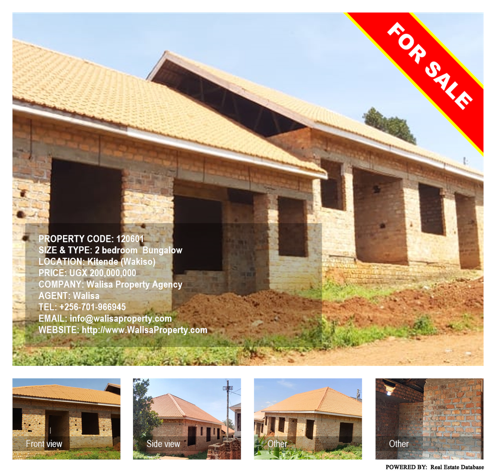 2 bedroom Bungalow  for sale in Kitende Wakiso Uganda, code: 120601