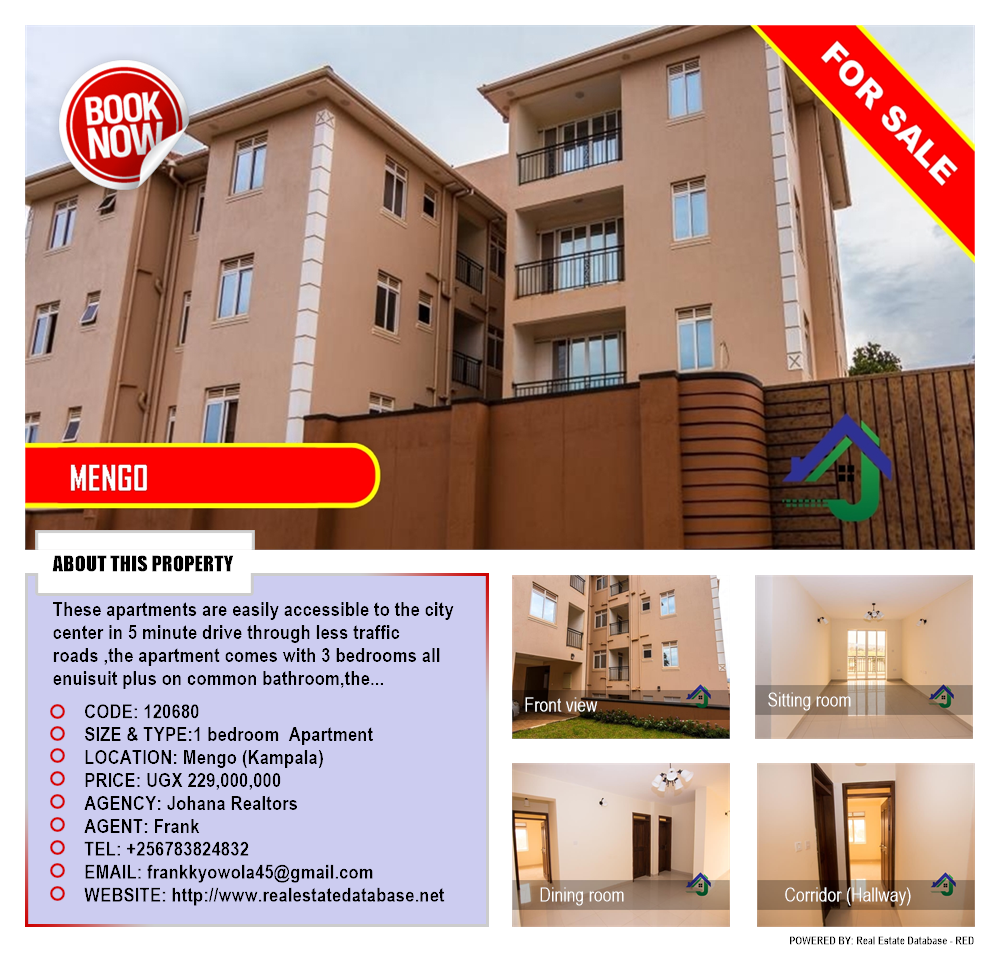 1 bedroom Apartment  for sale in Mengo Kampala Uganda, code: 120680