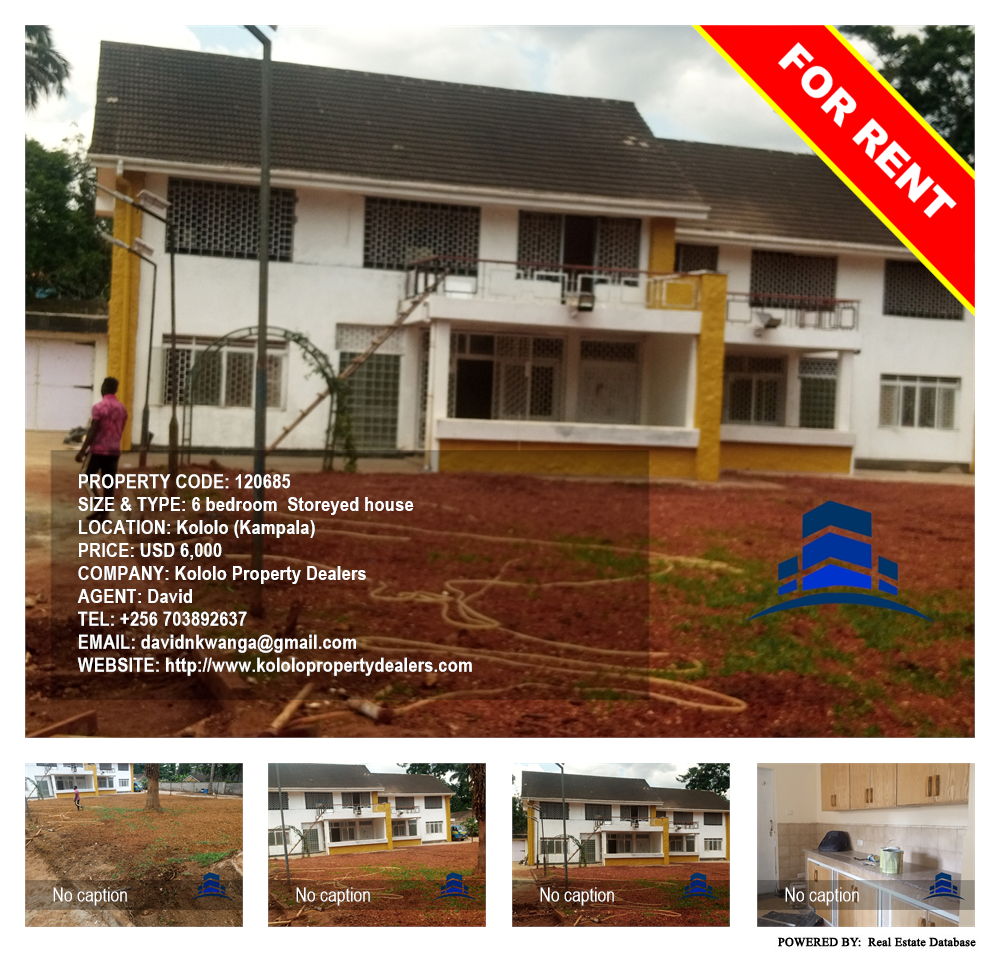 6 bedroom Storeyed house  for rent in Kololo Kampala Uganda, code: 120685