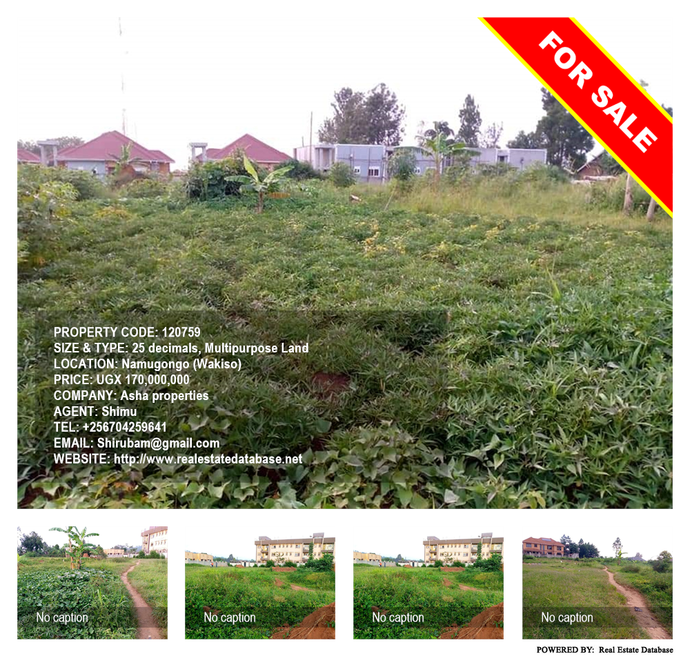 Multipurpose Land  for sale in Namugongo Wakiso Uganda, code: 120759