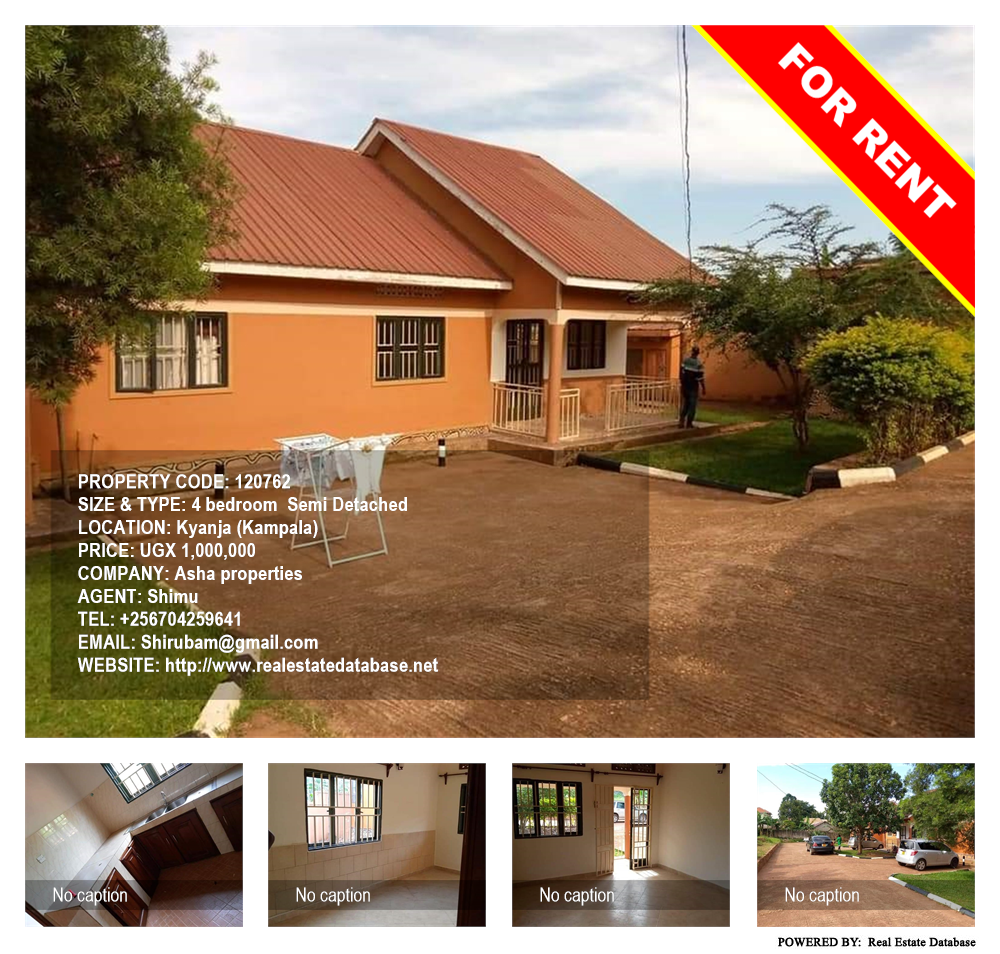 4 bedroom Semi Detached  for rent in Kyanja Kampala Uganda, code: 120762