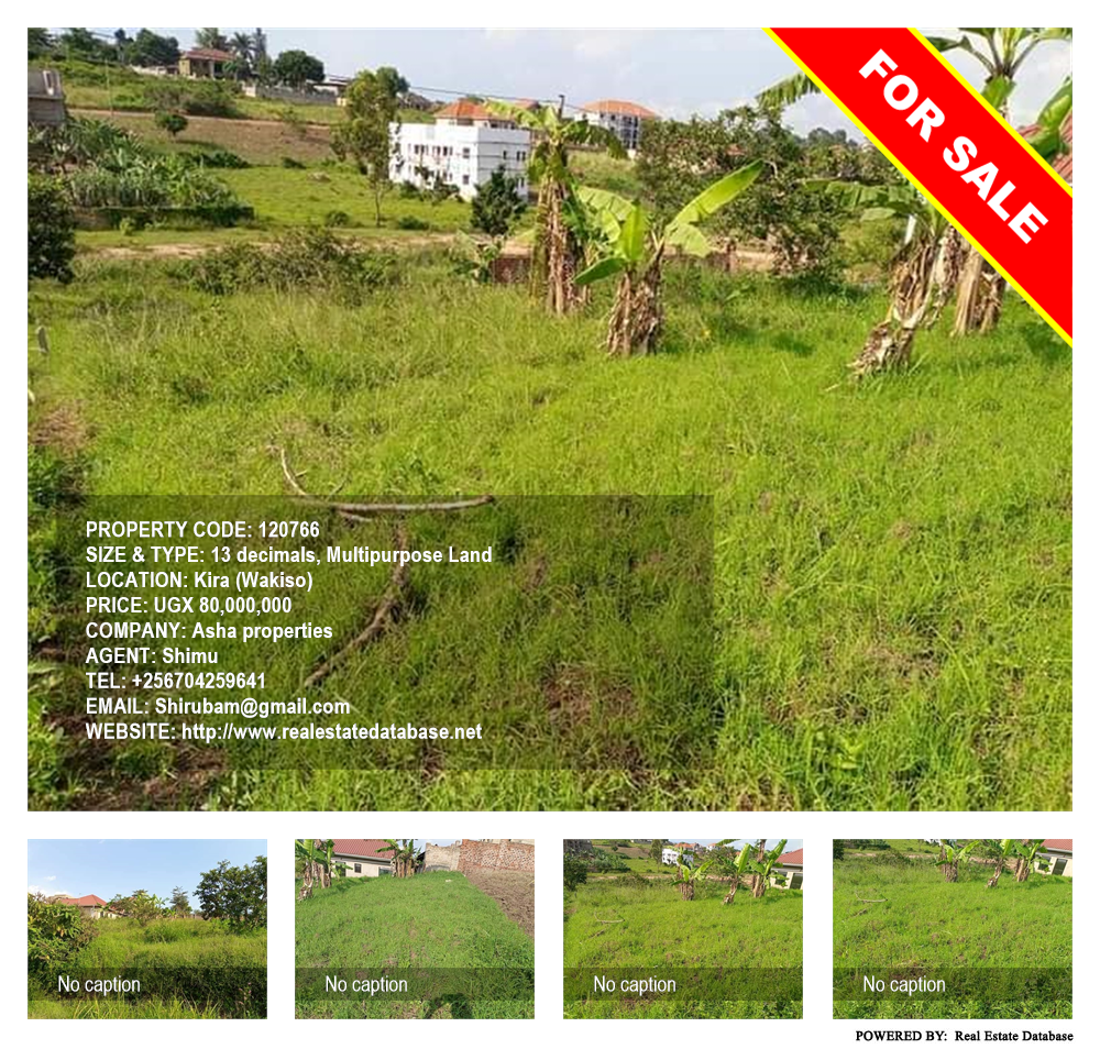 Multipurpose Land  for sale in Kira Wakiso Uganda, code: 120766