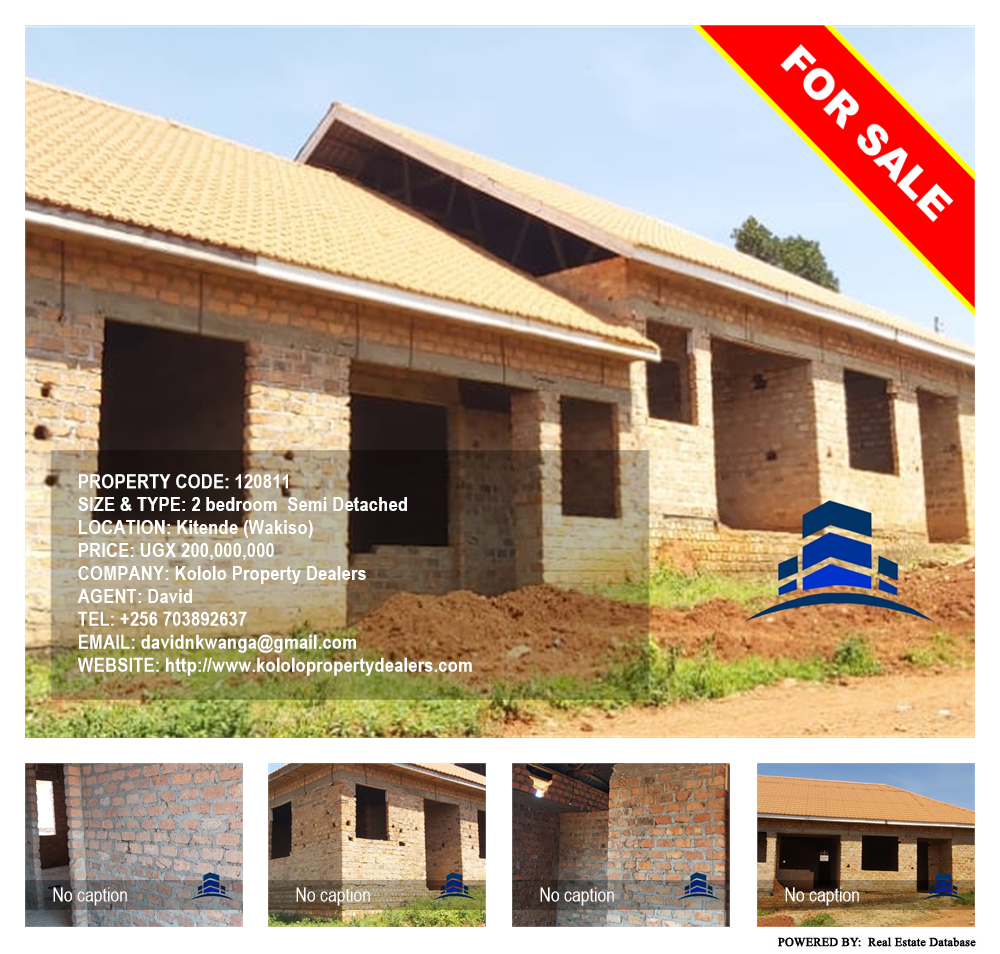 2 bedroom Semi Detached  for sale in Kitende Wakiso Uganda, code: 120811