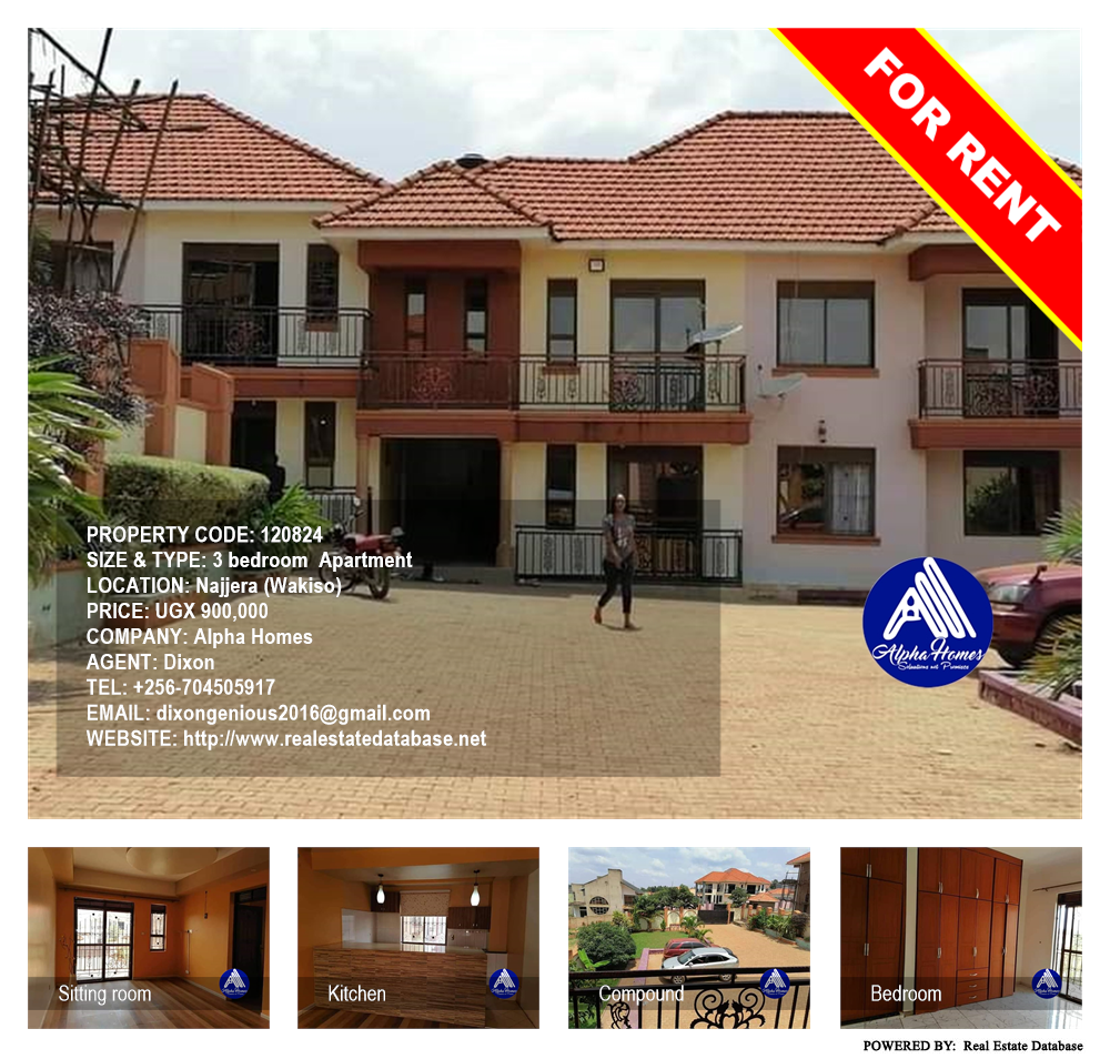 3 bedroom Apartment  for rent in Najjera Wakiso Uganda, code: 120824