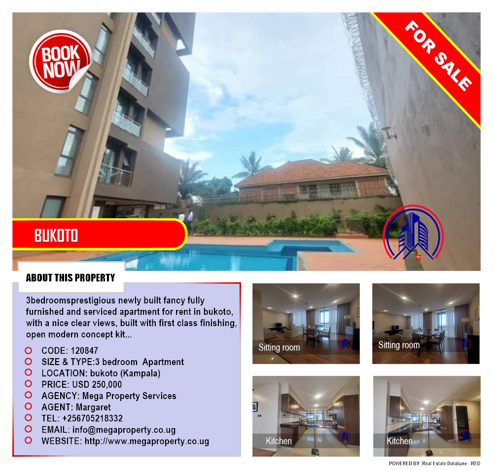 3 bedroom Apartment  for sale in Bukoto Kampala Uganda, code: 120847