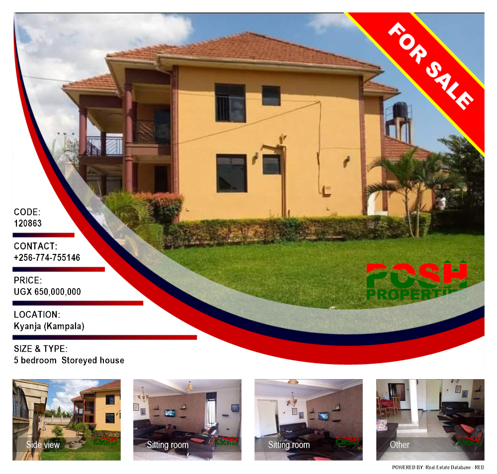 5 bedroom Storeyed house  for sale in Kyanja Kampala Uganda, code: 120863