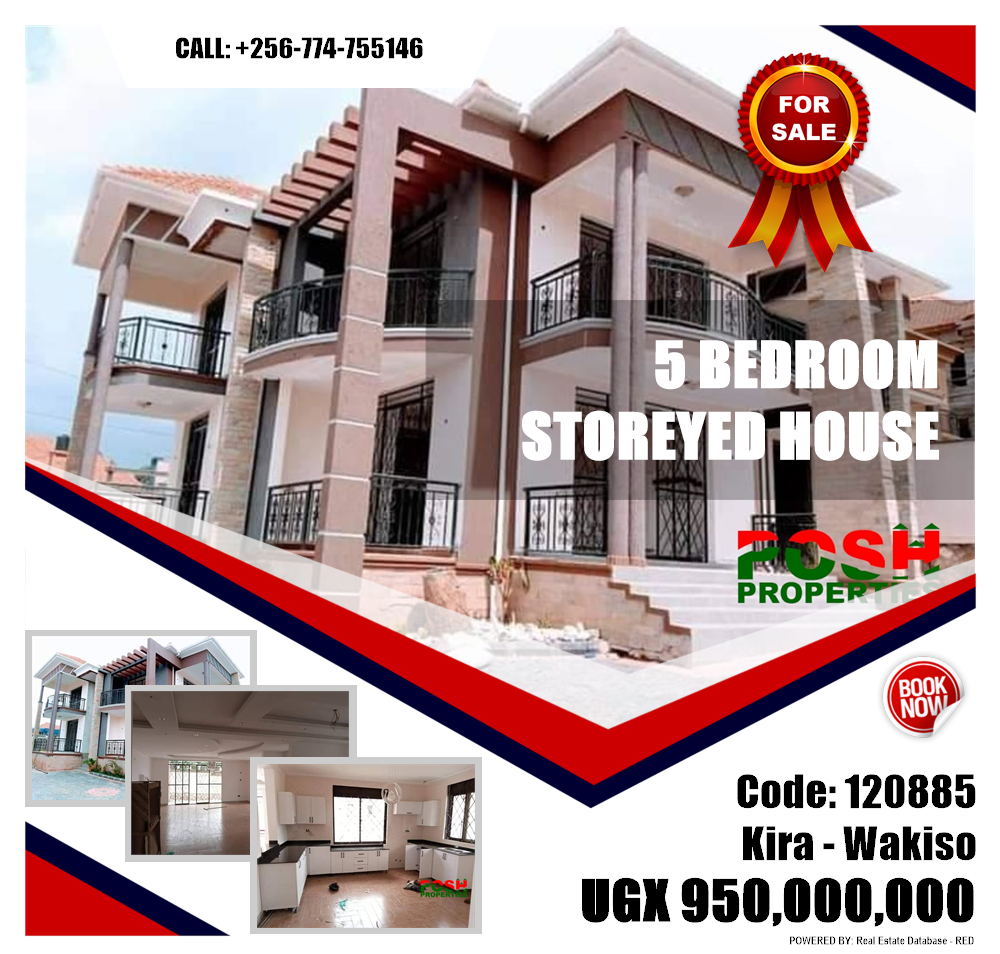5 bedroom Storeyed house  for sale in Kira Wakiso Uganda, code: 120885