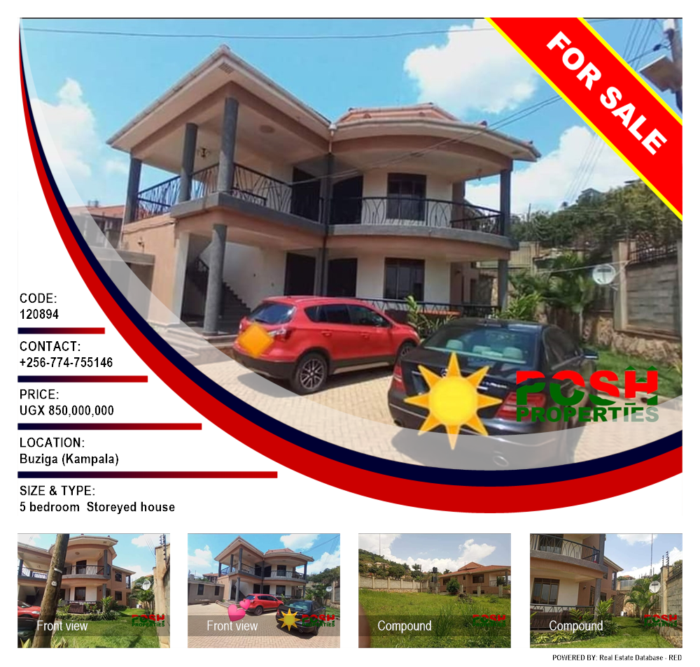 5 bedroom Storeyed house  for sale in Buziga Kampala Uganda, code: 120894